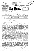 Titelblatt Der Bund