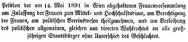 Petition an das Abgeordnetenhaus