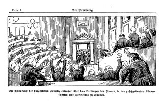 Karikatur über Frauen im Parlament