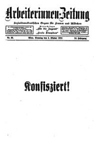 Titelblatt der Arbeiterinnenzeitung