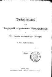 Übersicht: Titelblatt Beilagen-Band 