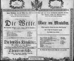 Theaterzettel (Oper und Burgtheater in Wien) 18050529 Seite: 1