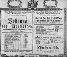 Theaterzettel (Oper und Burgtheater in Wien) 18050604 Seite: 1