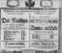 Theaterzettel (Oper und Burgtheater in Wien) 18050605 Seite: 1