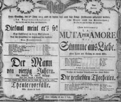 Theaterzettel (Oper und Burgtheater in Wien) 18050608 Seite: 1