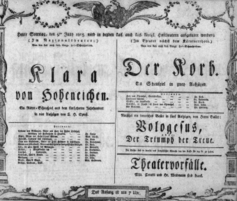 Theaterzettel (Oper und Burgtheater in Wien) 18050609 Seite: 1