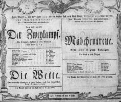Theaterzettel (Oper und Burgtheater in Wien) 18050622 Seite: 1