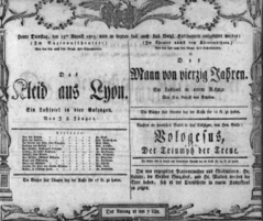 Theaterzettel (Oper und Burgtheater in Wien) 18050813 Seite: 1