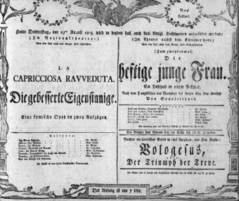Theaterzettel (Oper und Burgtheater in Wien) 18050829 Seite: 1
