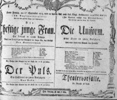 Theaterzettel (Oper und Burgtheater in Wien) 18050906 Seite: 1
