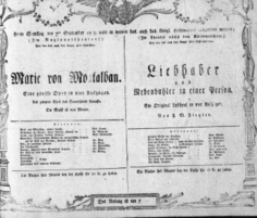 Theaterzettel (Oper und Burgtheater in Wien) 18050907 Seite: 1