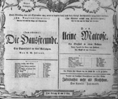 Theaterzettel (Oper und Burgtheater in Wien) 18050917 Seite: 1