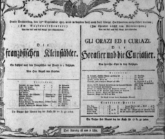 Theaterzettel (Oper und Burgtheater in Wien) 18050919 Seite: 1