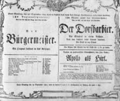 Theaterzettel (Oper und Burgtheater in Wien) 18050929 Seite: 1