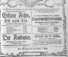 Theaterzettel (Oper und Burgtheater in Wien) 18050930 Seite: 1
