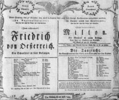 Theaterzettel (Oper und Burgtheater in Wien) 18051004 Seite: 1