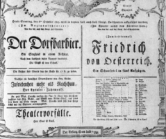 Theaterzettel (Oper und Burgtheater in Wien) 18051006 Seite: 1