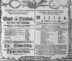 Theaterzettel (Oper und Burgtheater in Wien) 18051008 Seite: 1