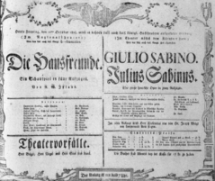 Theaterzettel (Oper und Burgtheater in Wien) 18051011 Seite: 1