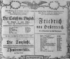 Theaterzettel (Oper und Burgtheater in Wien) 18051013 Seite: 1