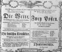 Theaterzettel (Oper und Burgtheater in Wien) 18051014 Seite: 1
