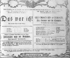 Theaterzettel (Oper und Burgtheater in Wien) 18051019 Seite: 1
