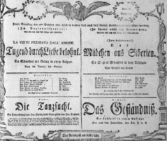 Theaterzettel (Oper und Burgtheater in Wien) 18051022 Seite: 1