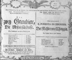 Theaterzettel (Oper und Burgtheater in Wien) 18051024 Seite: 1