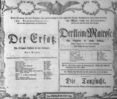 Theaterzettel (Oper und Burgtheater in Wien) 18051025 Seite: 1
