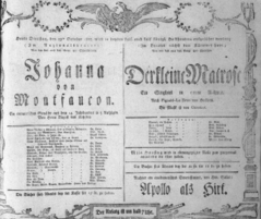 Theaterzettel (Oper und Burgtheater in Wien) 18051029 Seite: 1