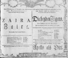 Theaterzettel (Oper und Burgtheater in Wien) 18051111 Seite: 1