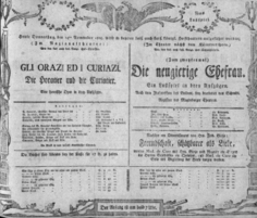 Theaterzettel (Oper und Burgtheater in Wien) 18051114 Seite: 1