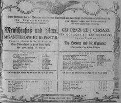 Theaterzettel (Oper und Burgtheater in Wien) 18051120 Seite: 1