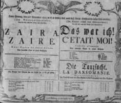 Theaterzettel (Oper und Burgtheater in Wien) 18051122 Seite: 1