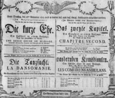 Theaterzettel (Oper und Burgtheater in Wien) 18051126 Seite: 1