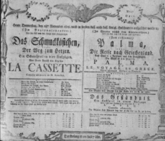 Theaterzettel (Oper und Burgtheater in Wien) 18051128 Seite: 1