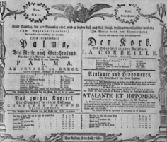 Theaterzettel (Oper und Burgtheater in Wien) 18051130 Seite: 1