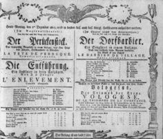 Theaterzettel (Oper und Burgtheater in Wien) 18051202 Seite: 1