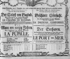 Theaterzettel (Oper und Burgtheater in Wien) 18051205 Seite: 1