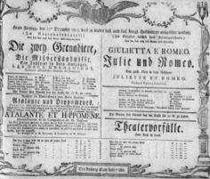Theaterzettel (Oper und Burgtheater in Wien) 18051213 Seite: 1