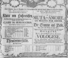 Theaterzettel (Oper und Burgtheater in Wien) 18051215 Seite: 1