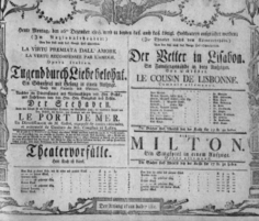 Theaterzettel (Oper und Burgtheater in Wien) 18051216 Seite: 1
