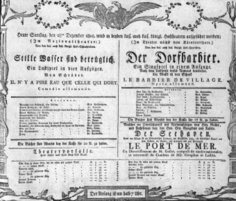 Theaterzettel (Oper und Burgtheater in Wien) 18051228 Seite: 1