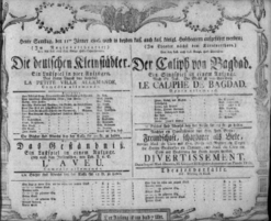 Theaterzettel (Oper und Burgtheater in Wien) 18060111 Seite: 1