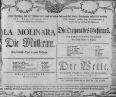 Theaterzettel (Oper und Burgtheater in Wien) 18060121 Seite: 1