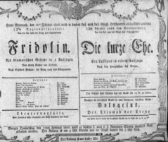 Theaterzettel (Oper und Burgtheater in Wien) 18060212 Seite: 1