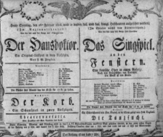 Theaterzettel (Oper und Burgtheater in Wien) 18060216 Seite: 1