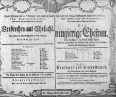 Theaterzettel (Oper und Burgtheater in Wien) 18060221 Seite: 1