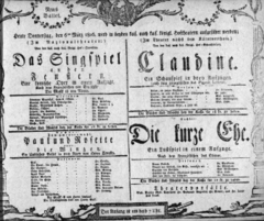 Theaterzettel (Oper und Burgtheater in Wien) 18060306 Seite: 1