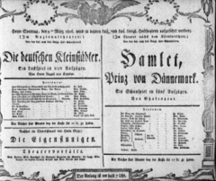 Theaterzettel (Oper und Burgtheater in Wien) 18060309 Seite: 1
